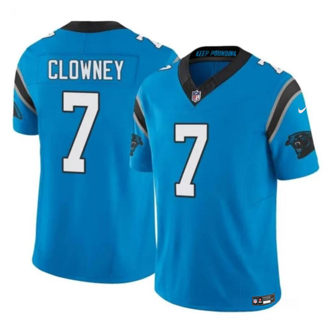 Youth Carolina Panthers #7 Jadeveon Clowney Blue 2024 F.U.S.E Vapor Untouchable Limited Stitched Jersey